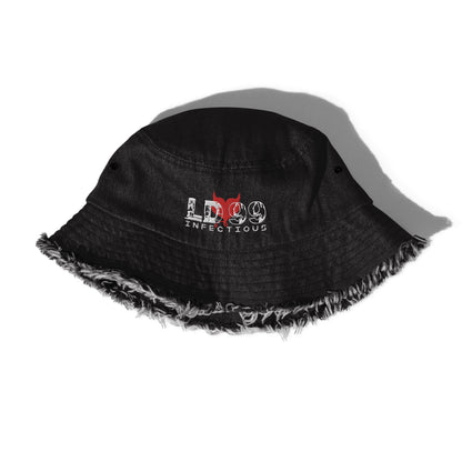 LUVDOSE 99: INFECTIOUS - Distressed denim bucket hat