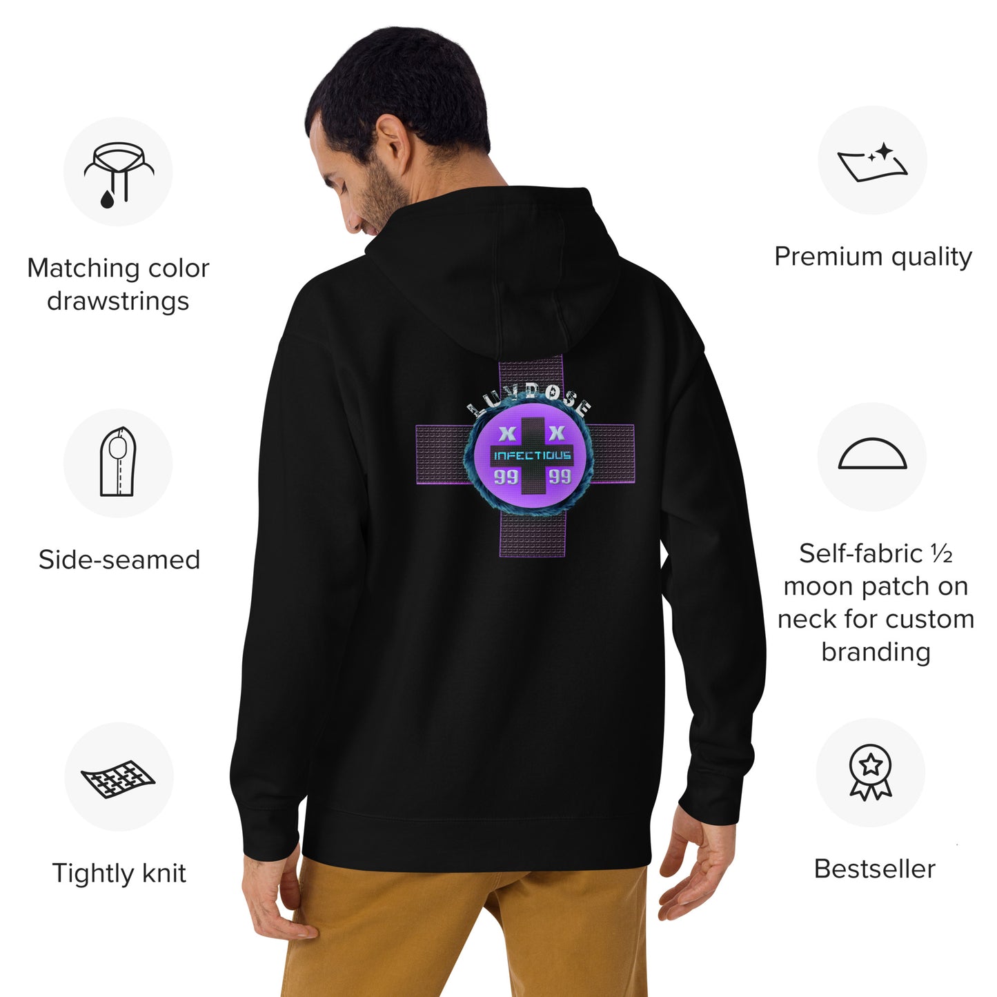 LUVDOSE 99: INFECTIOUS PURPLE HEART - Unisex Hoodie